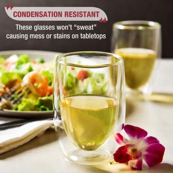 Eparé Wine Glasses Double-Walled Stemless Glassware 
– 13oz Set of 4 - Picture 4 of 4